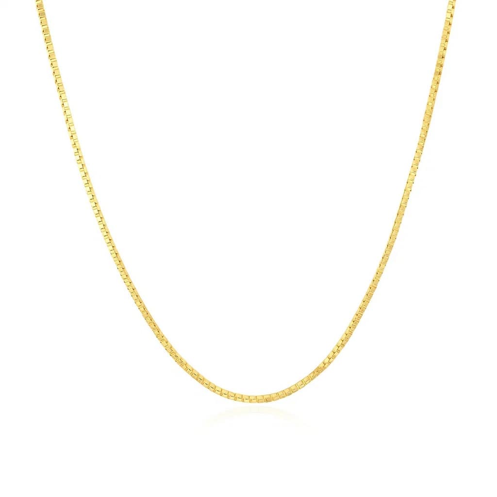 MayaMila 14k Yellow Gold Classic Box Chain 1.0mm