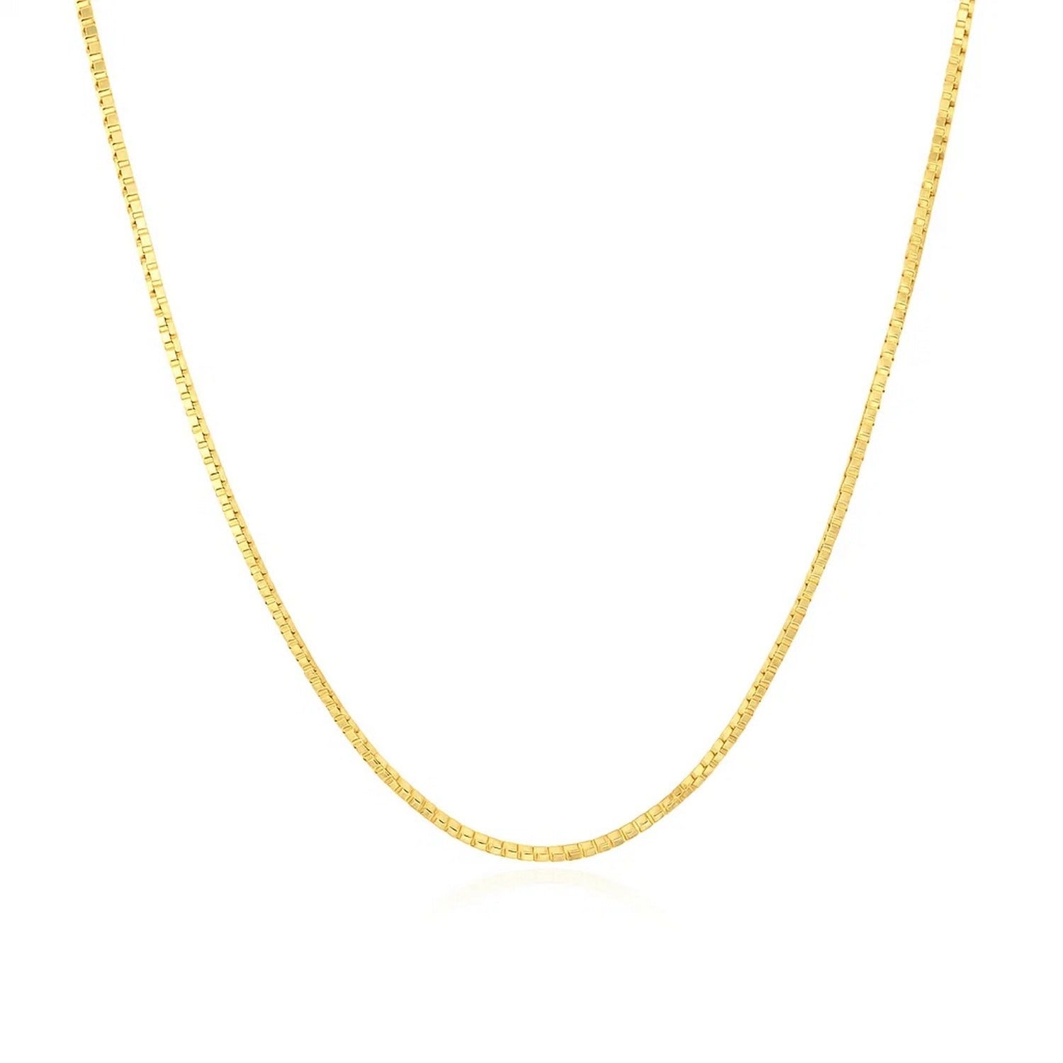 MayaMila 14k Yellow Gold Classic Box Chain 1.0mm