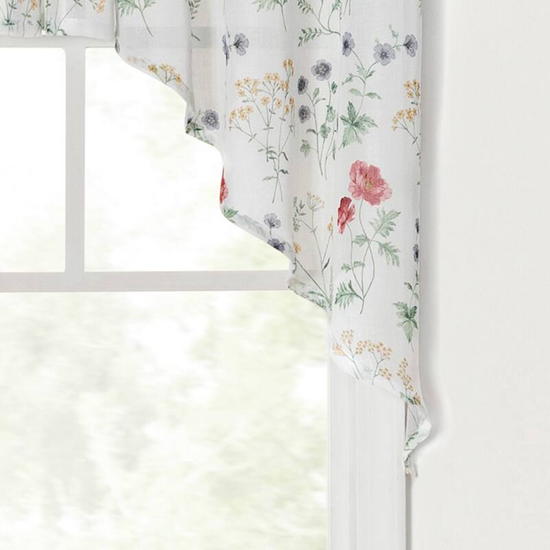 Martha Stewart Martha's Garden Print Valance, Swag, or Tier Pair Curtain Collection