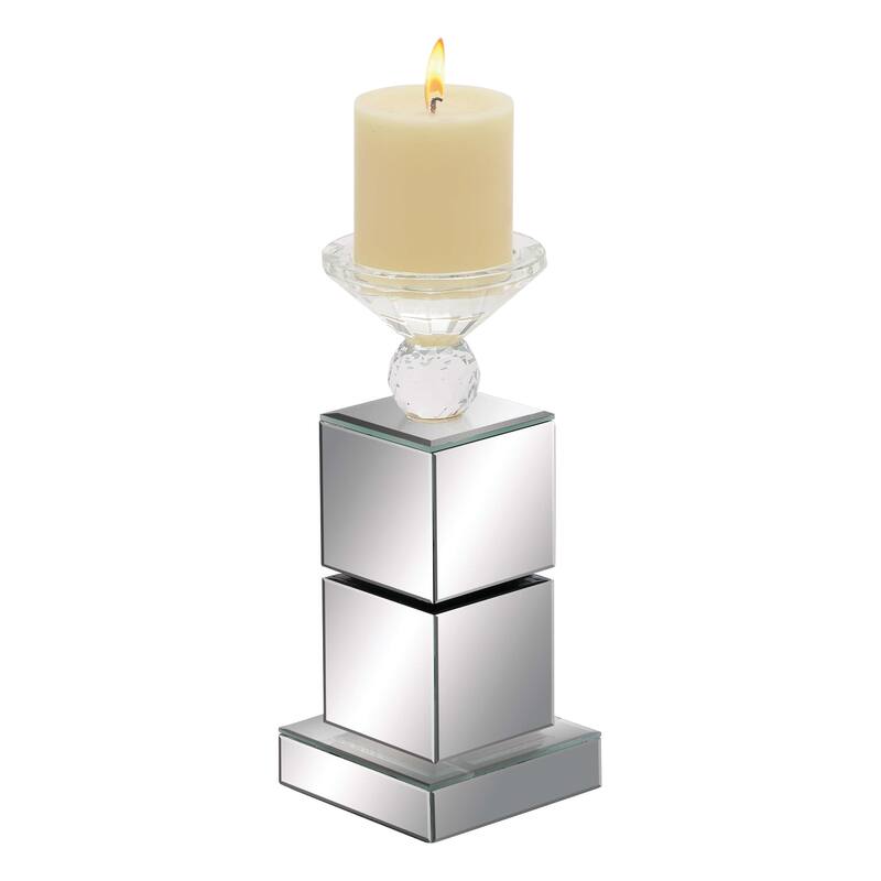 Clear Glass Glam Candle Holder - 4 x 4 x 10