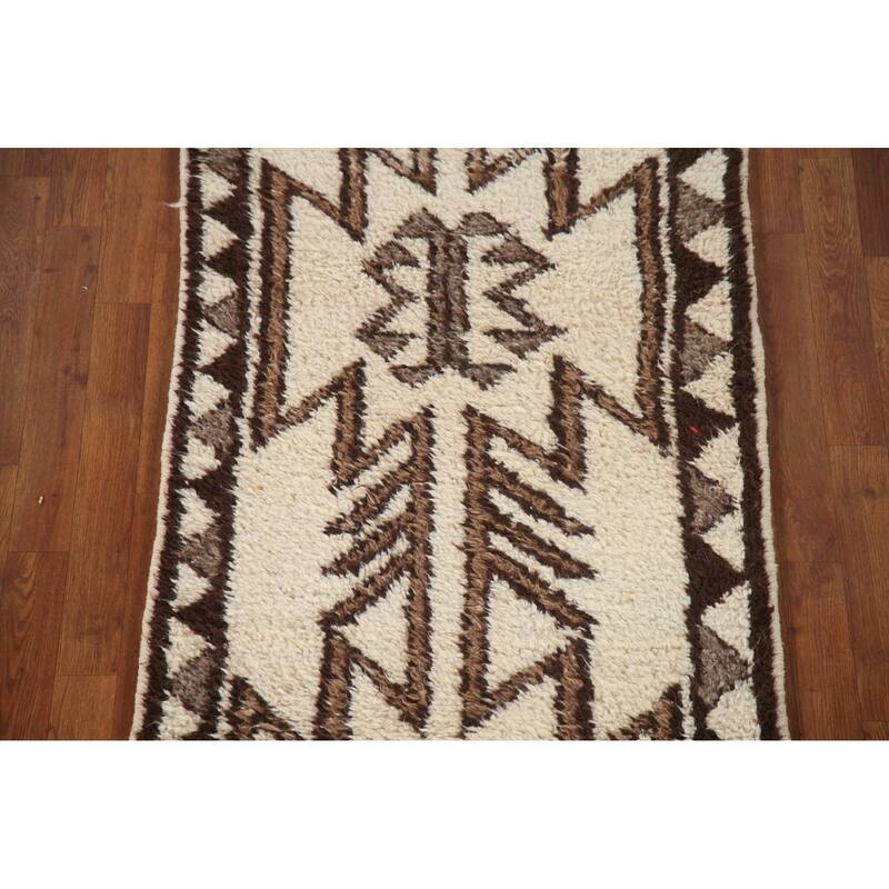 Vegetable Dye Kurdish Oriental Runner Rug Hand-knotted Wool Carpet - 2'11"x 11'7"
