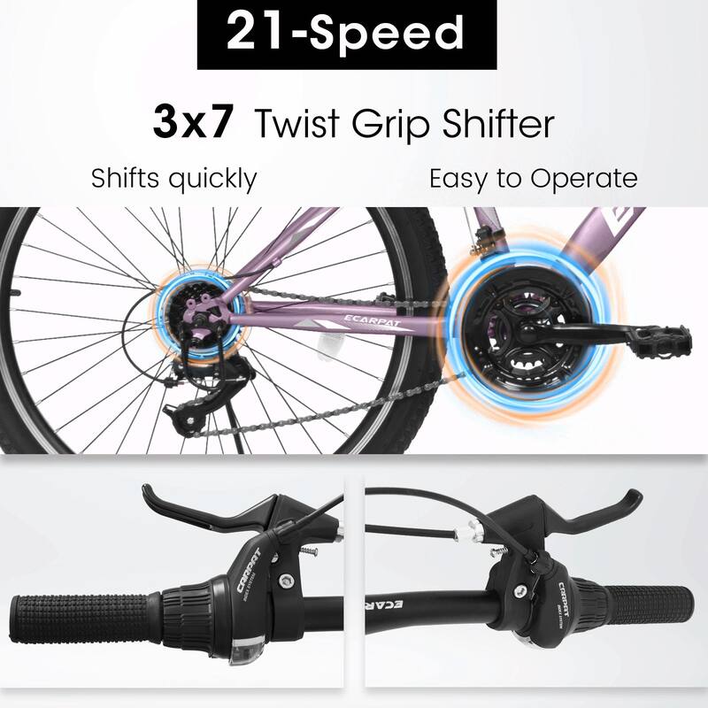 carpat 26-Inch Mountain Bike - 21-Speed V-Brake, Front Suspension, Carbon Steel Frame