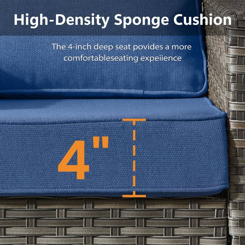 Meyreso Gray Wicker Outdoor Swivel Glider Chairs with 4-Inch Thick Cushions (2-Pack)