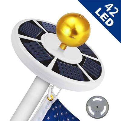 LED Solar Flagpole Light Garden Umbrella Light with Hook