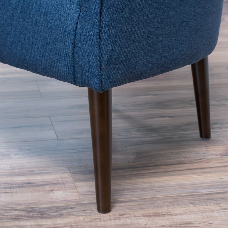 Roomfitters Upholstered Club Accent Chair with Curved Back and Button Tufting, Modern Lounge Chair for Living Room or Bedroom