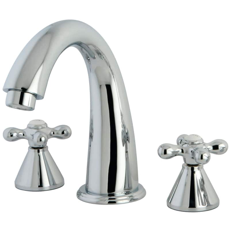 Kingston Brass Naples Widespread Deck Mounted Roman Tub Filler with - Polished Chrome