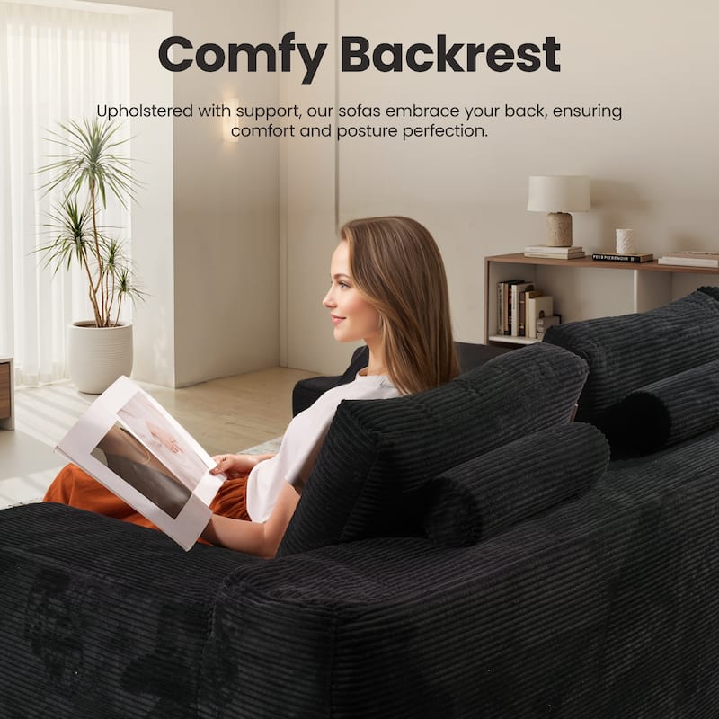 ​​OVIOS Lazy Chaise Lounge Sofa with Ottoman​