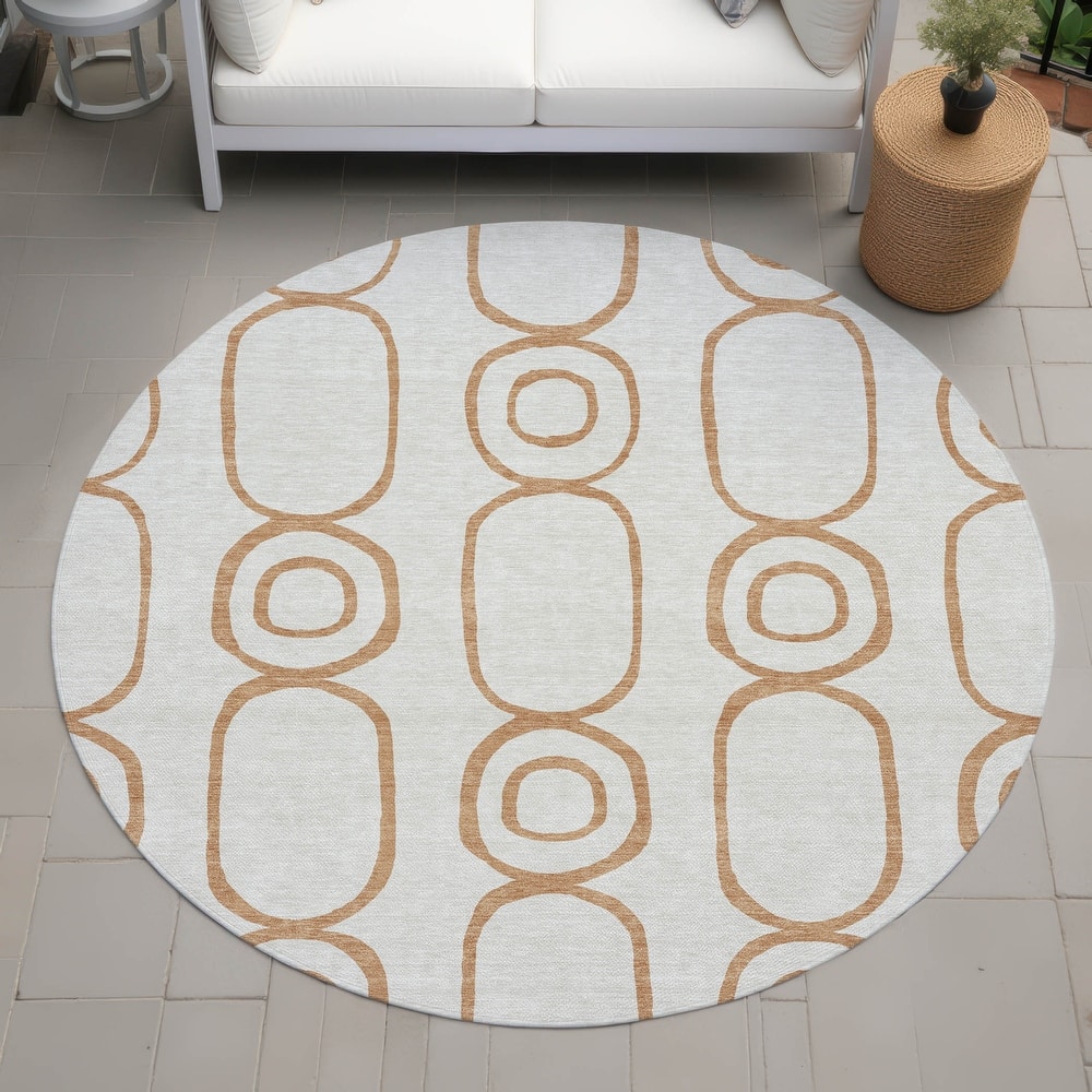 Machine Washable Indoor/ Outdoor Modern Vibe Chantille Rug