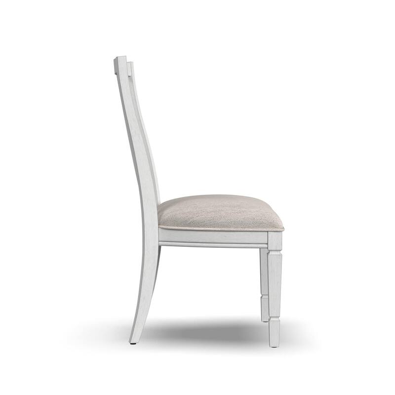 Melody White Wood Upholstered Dining Chair - 22" x 40" x 23"