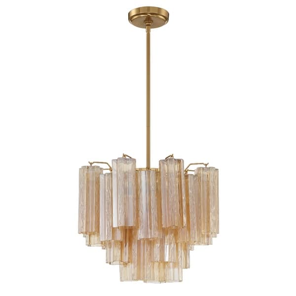 slide 2 of 6, Addis 4 Light Aged Brass Chandelier - 17.75"W x 13.75"H x 17.75"D