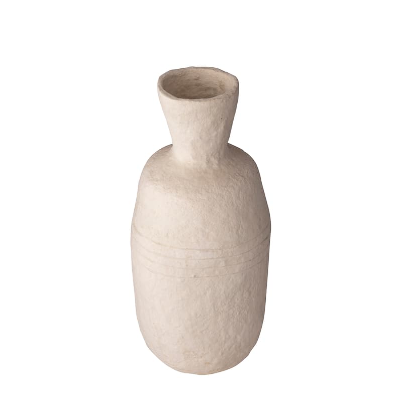 Paper Mache Vase Dia 26.50" Off-White - Off-White
