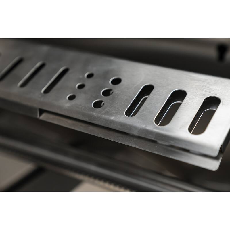 Mont Alpi MAi805-BSS90 L-Shaped 6-Burner Black Stainless Steel Modular Outdoor Kitchen Island Gas Grill + Infrared Side Burner