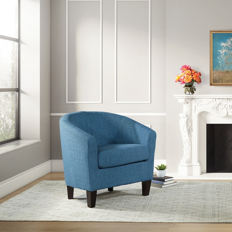 Ethan Mid Century Tub Chair with Dark Espresso Legs - Denim