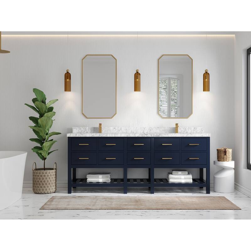 Willow Collections 84 in. W x 22 in. D Parker Double Sink Bathroom vanity with Regular Countertop