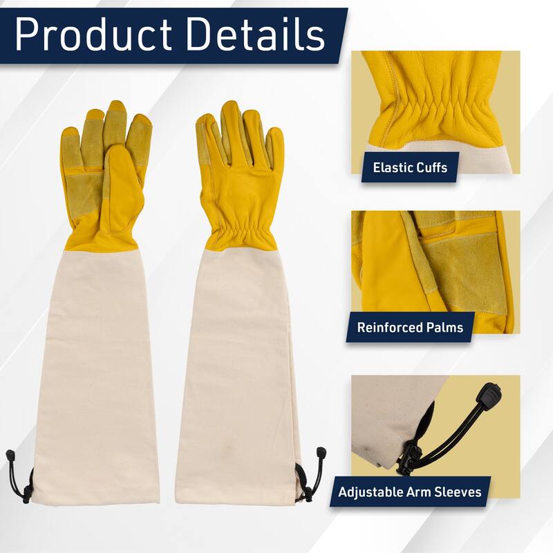 Kings County Tools Long Gardening Gloves with Arm Guard, Small