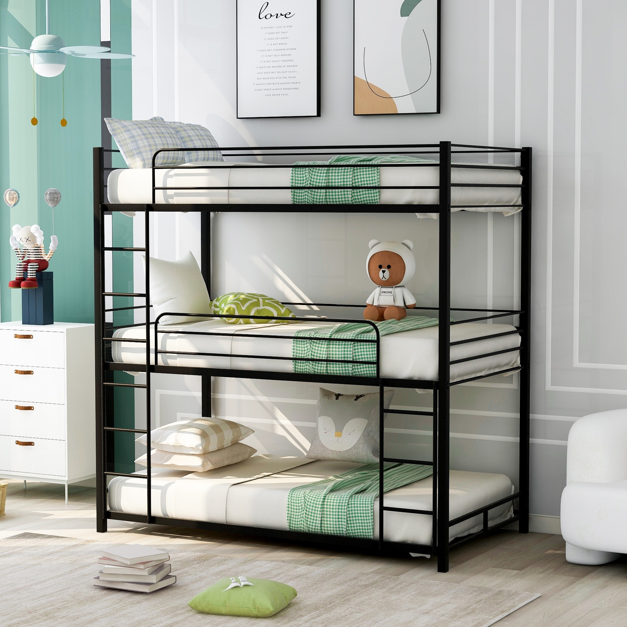 Triple bunk 2025 bed full size