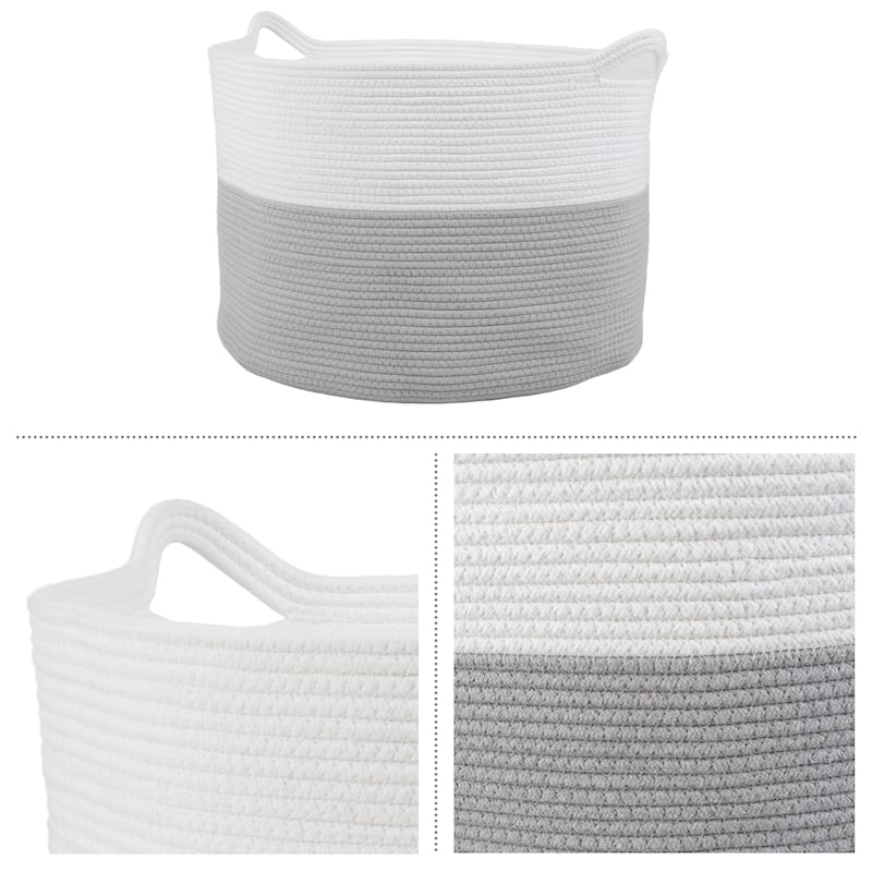 Extra-Large Basket - Cotton Rope Basket with Handles - Baskets for ...