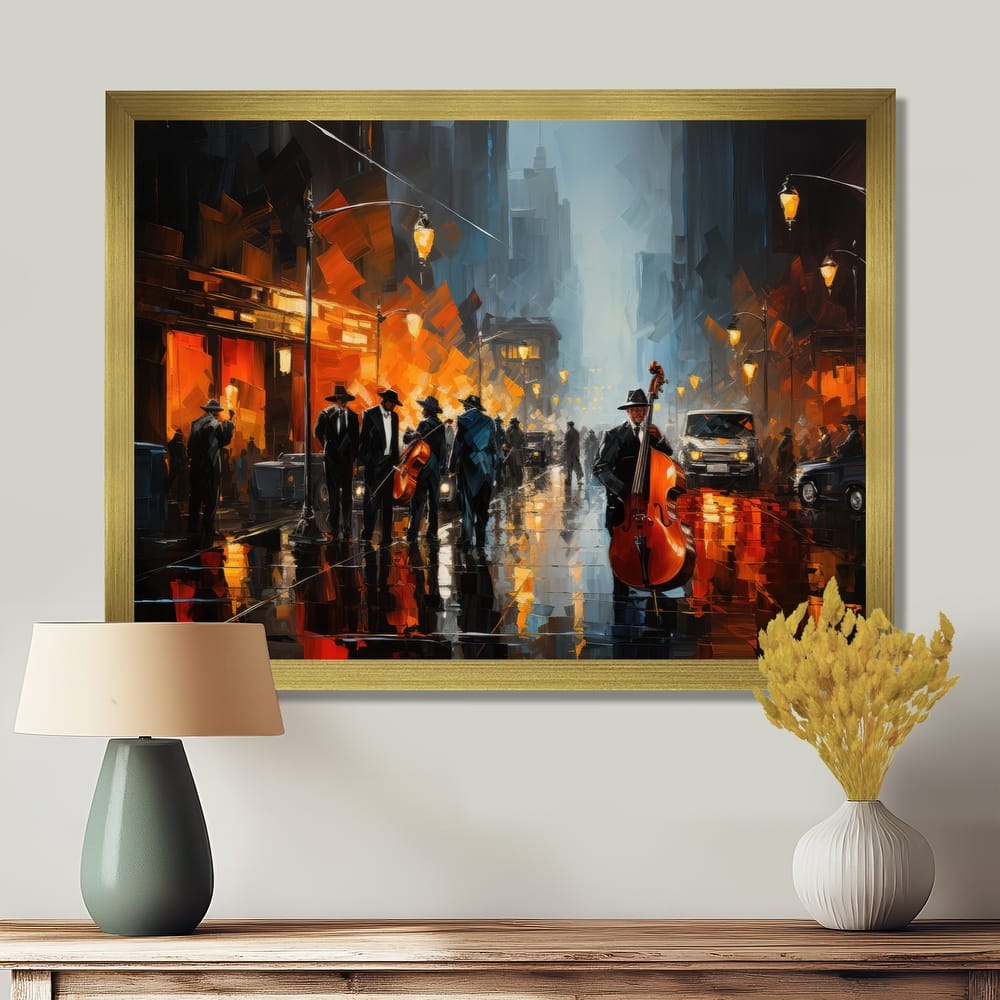 Designart "African American Harlem City" African American Framed Wall Art Prints