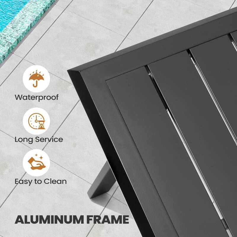 7/9PC Outdoor Patio Aluminum Dining Table with Sunbrella Swivel Dining Chairs