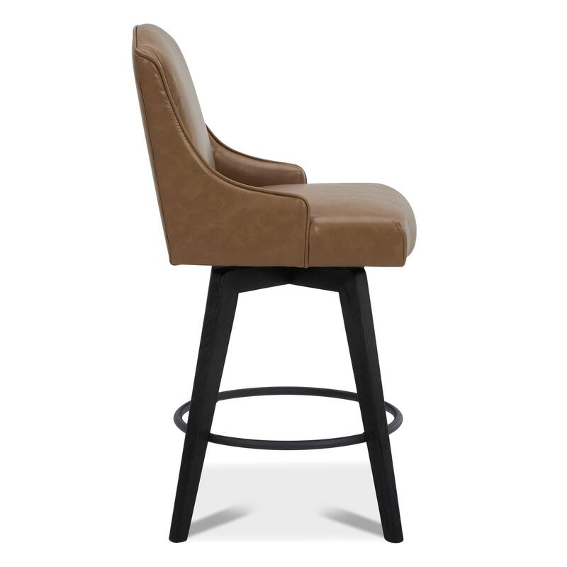 Spruce & Spring Jayden Upholstered Counter Height Swivel Barstool Set