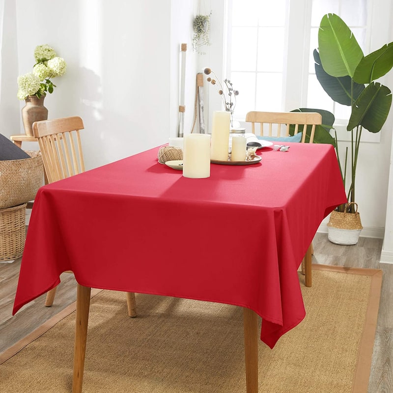 Deconovo Waterproof Solid Tablecloth 1 PC - 60x120 - Red