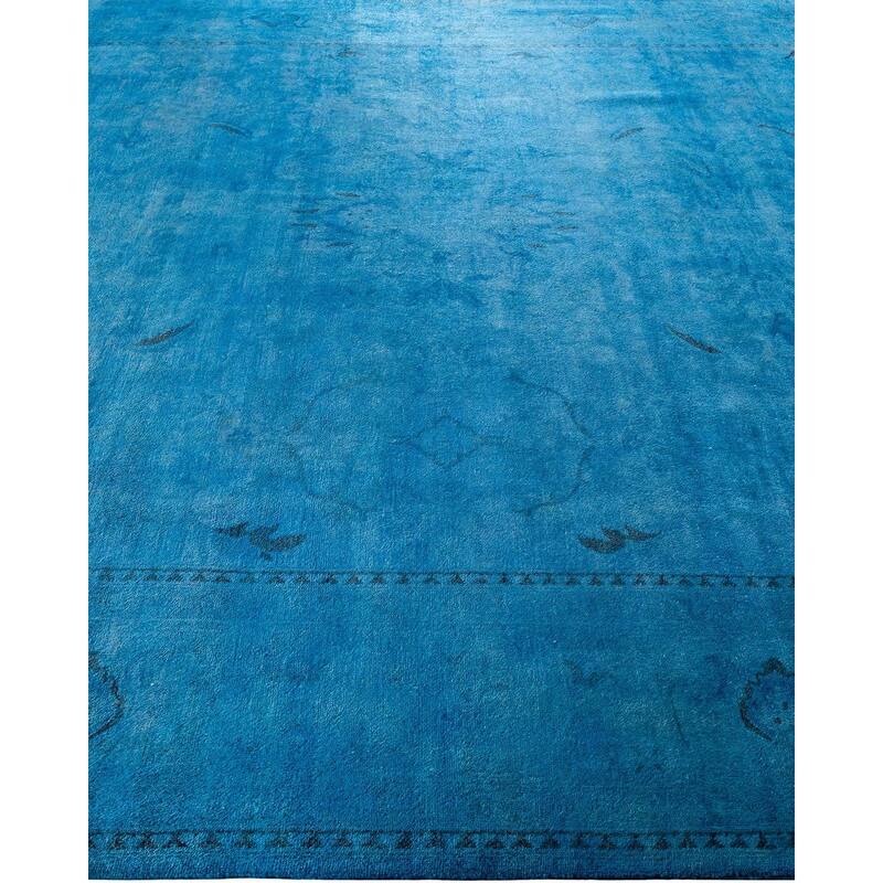 Vibrance, One-of-a-Kind Hand-Knotted Area Rug - Blue, 9' 2" x 12' 0" - 9' 2" x 12' 0"