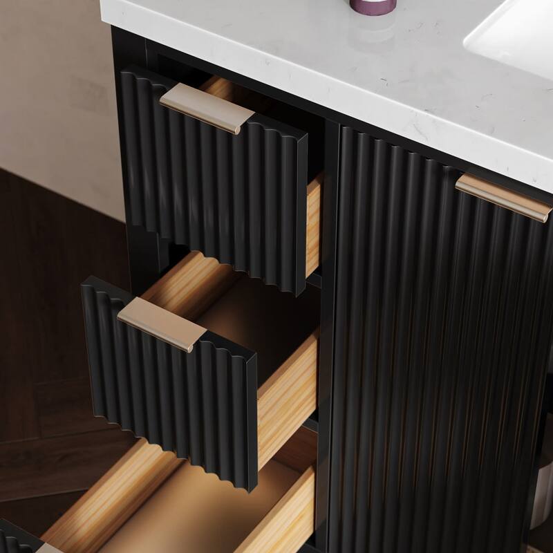 Ariel P36RCQRVO Milan 36" Free Standing Single Basin Vanity Set with