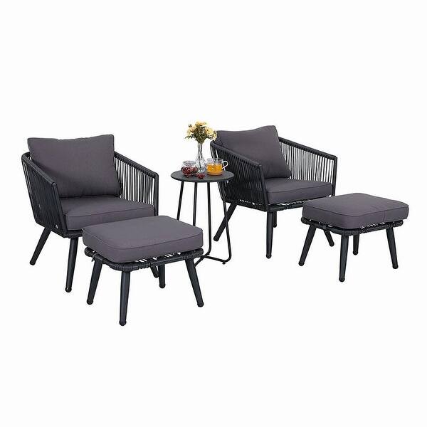 Shop Phi Villa Patio Furniture Set Rattan Sofa With Ottoman Overstock 31969921