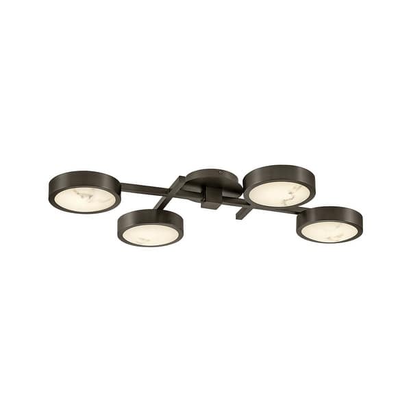 slide 1 of 1, Fredrick Ramond FR31013 Cava 30" Wide Flush Mount Ceiling Fixture Black Oxide