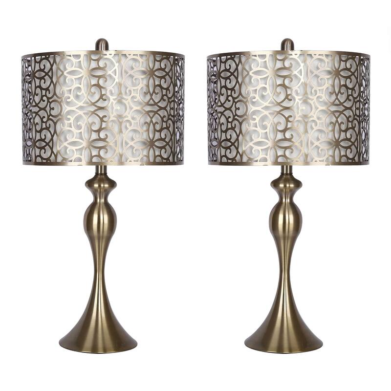 Ashland 27" Metal Table Lamp with Laser Cut Detail (Set of 2) - 27