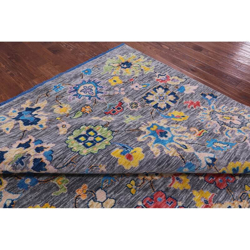 Golden Nile Grey Turkish Oushak Hand Knotted Wool Rug - 10' 4" X 14' 3"