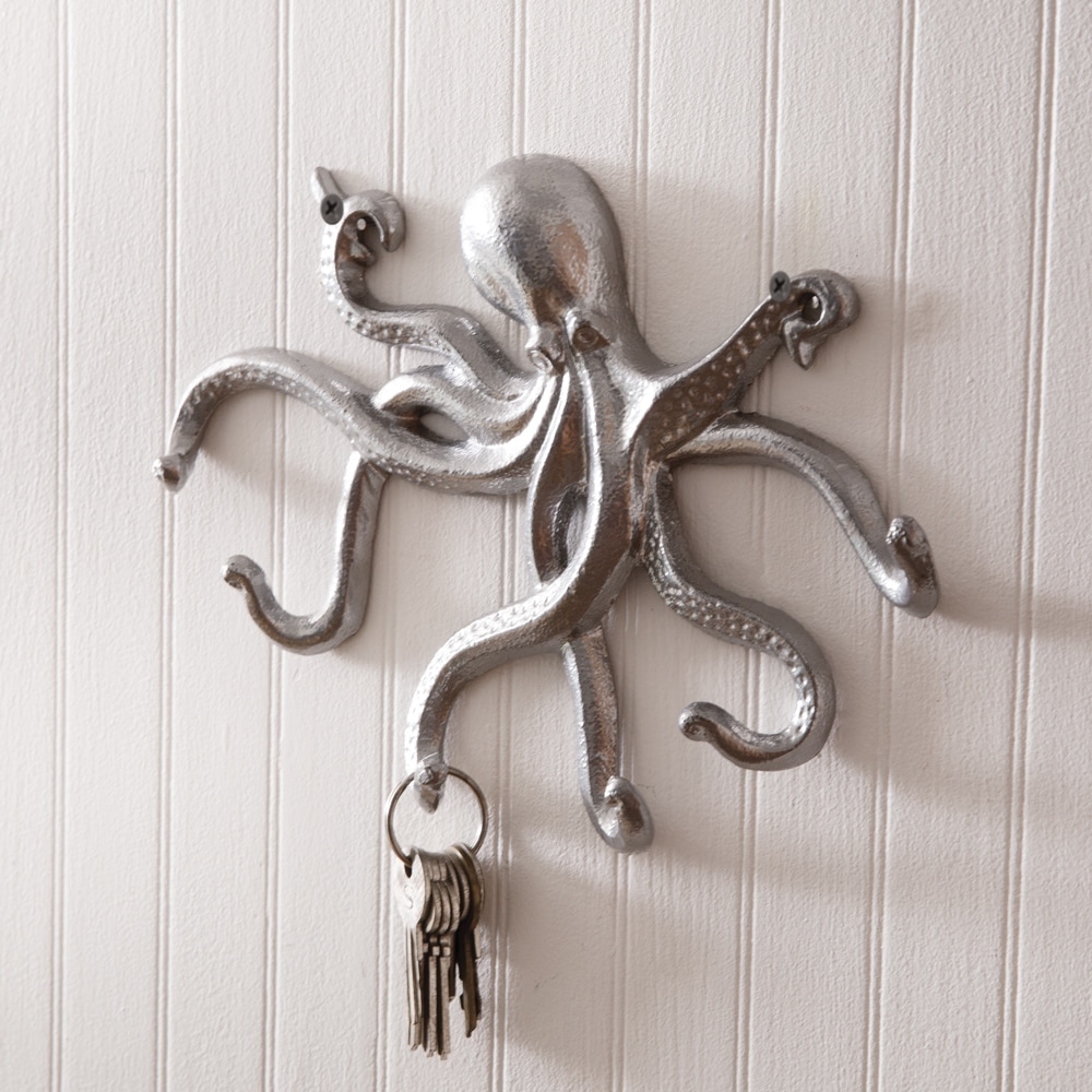 Metal Octopus Wall Hooks - Box of 2 - 10''W x 1undefined''D x 7''H - On  Sale - Bed Bath & Beyond - 35492464
