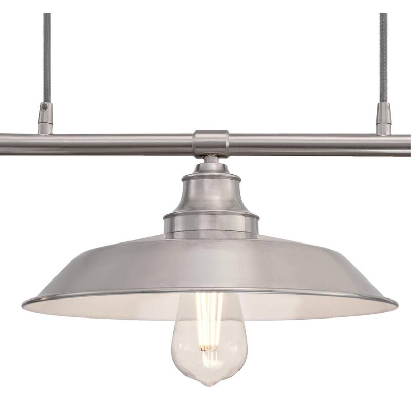 Westinghouse Lighting Iron Hill Three-Light Indoor Island Pulley Pendant, Brushed Nickel Finish - 3-Light