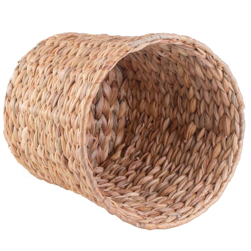 Natural Water Hyacinth Round Waste Basket