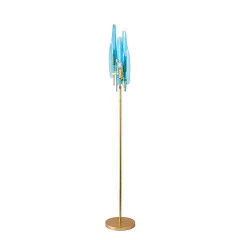 Parma 64" Blue Glass Floor Lamp