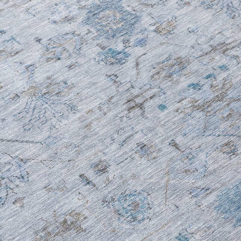 Machine Washable Indoor/ Outdoor Traditional Border Chantille Rug