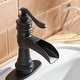 preview thumbnail 12 of 36, Vibrantbath Waterfall Bathroom Sink Faucets Deck Mount Lavatory