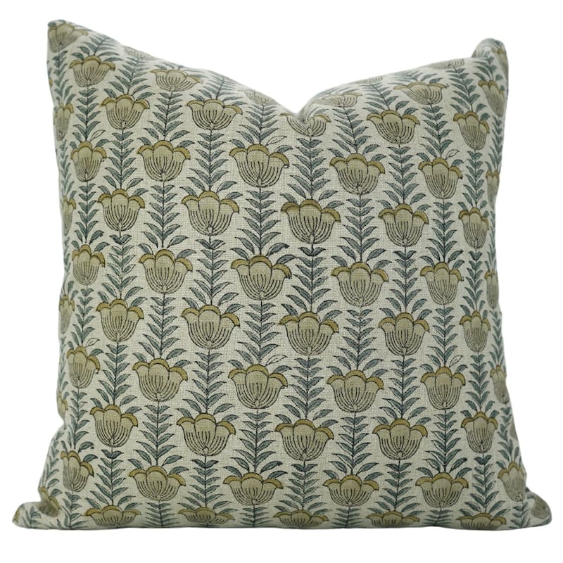 Fabdivine Pure Linen Pillow Cover Artisan Handcrafted Sofa Accent, Lotus - Pillow Covers - 14" x 36"