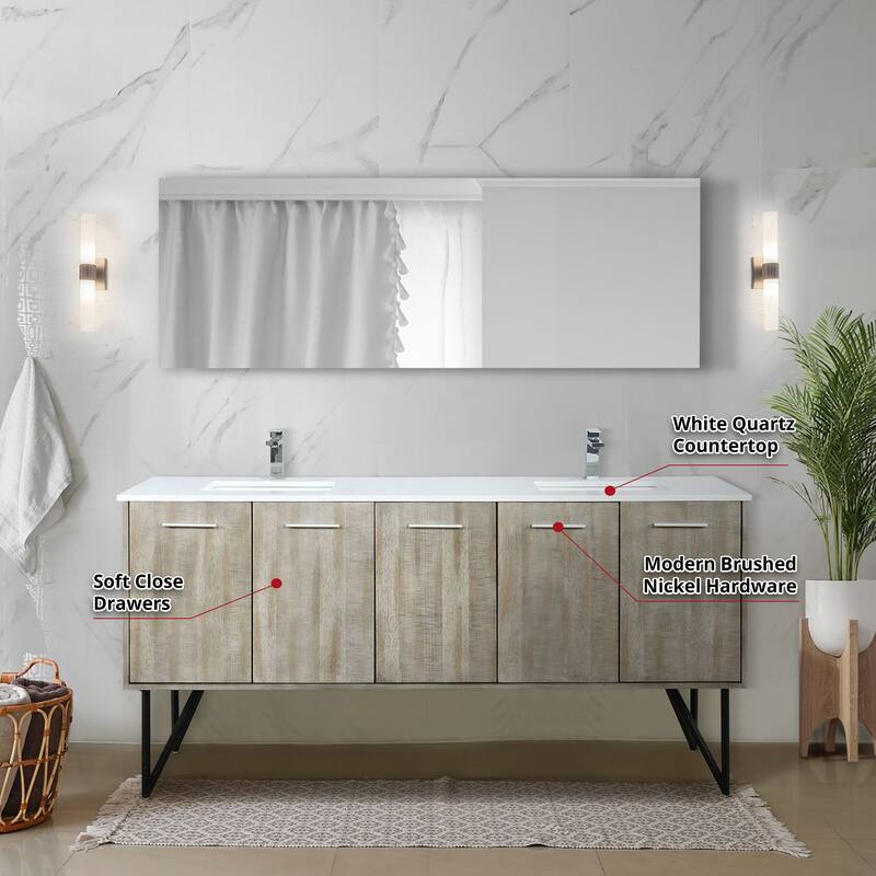 Lancy Rustic Acacia Bath Vanity, Cultured Marble Top and Mirror