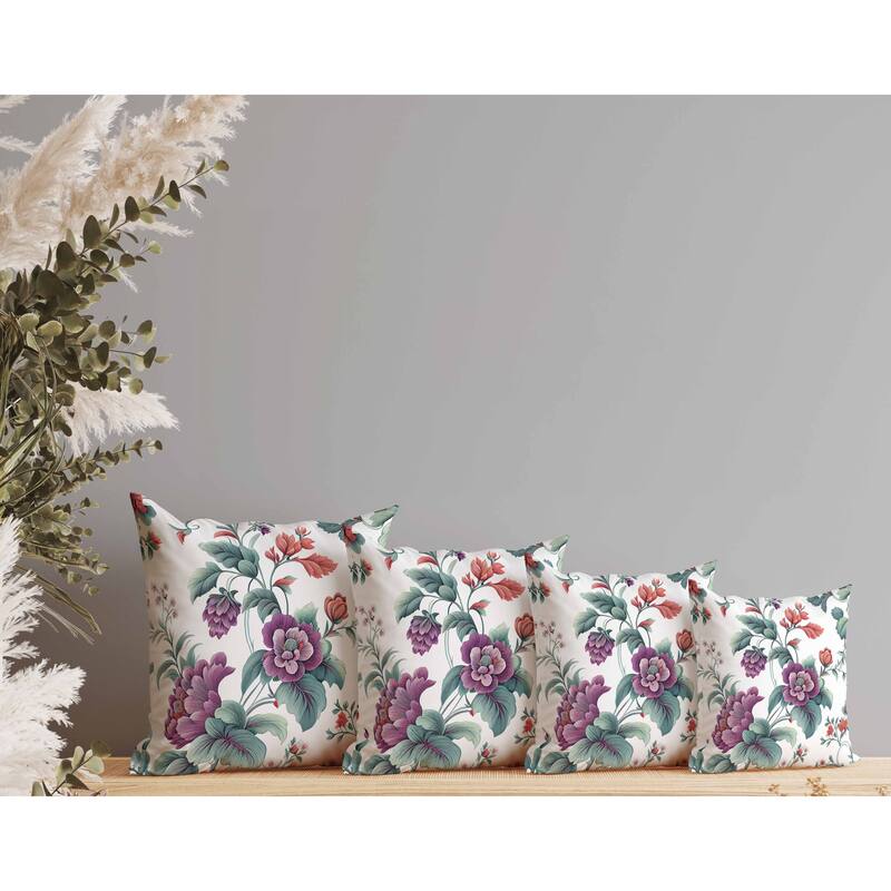 Orchit Magic Indoor/Outdoor Reversible Throw Pillow White and Green