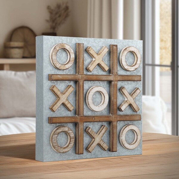 American Art Decor Tic Tac Toe Game Board Set Coffee Table Decor