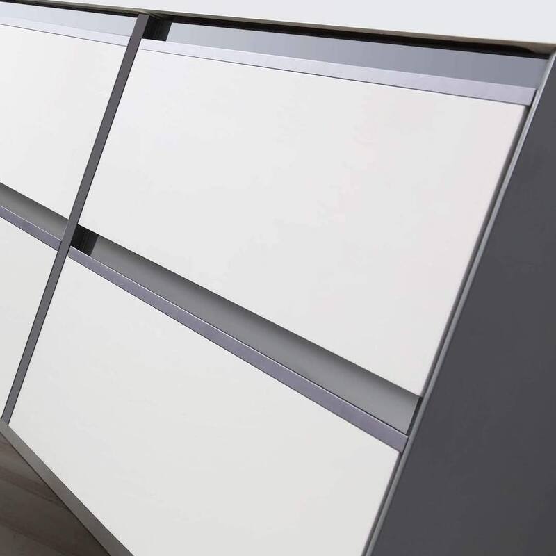 Blossom Glossy White & Grey Wall-Mounted Bathroom Vanity with Sink Set