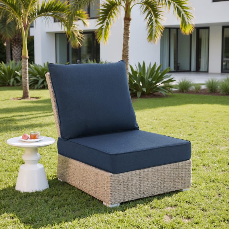 Sunbrella Seat Cushion Waterproof Patio Furniture Cushion - Sunbrella - 4407-Navy