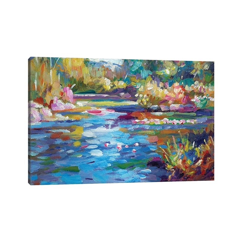 iCanvas "Flowers Reflecting In The Pond" by David Lloyd Glover Canvas Print