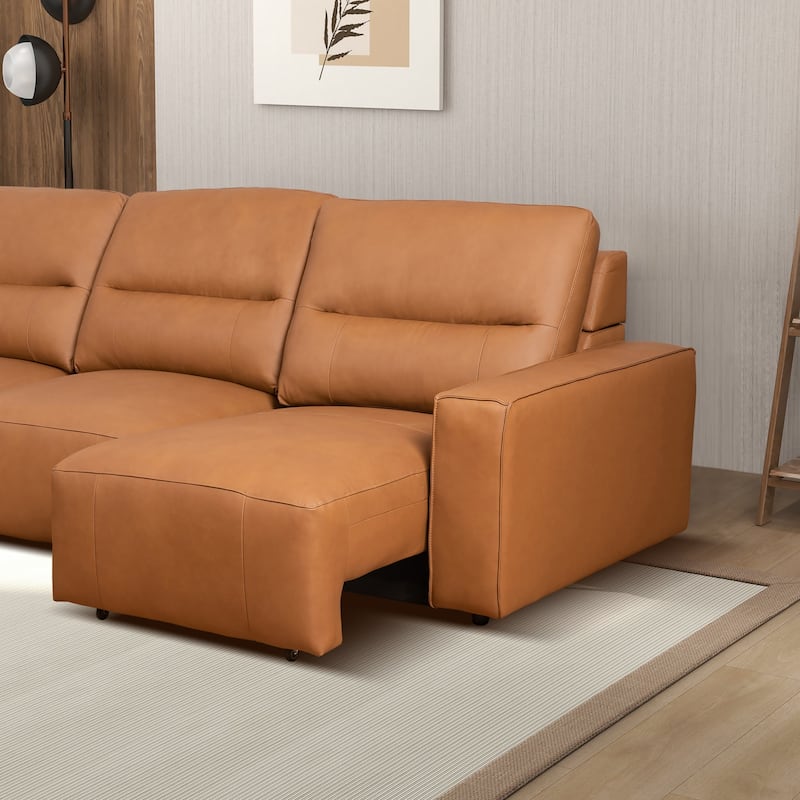 GDFStudio - Grant Top-Grain Leather Triple Power Convertible Sofa