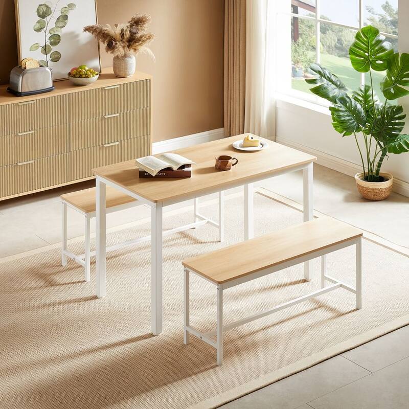 Rustic 3 Piece Dining Table Set for Living Room