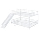 preview thumbnail 13 of 36, Full over Full Size Metal Bunk Bed with Slide and Guardrails, White