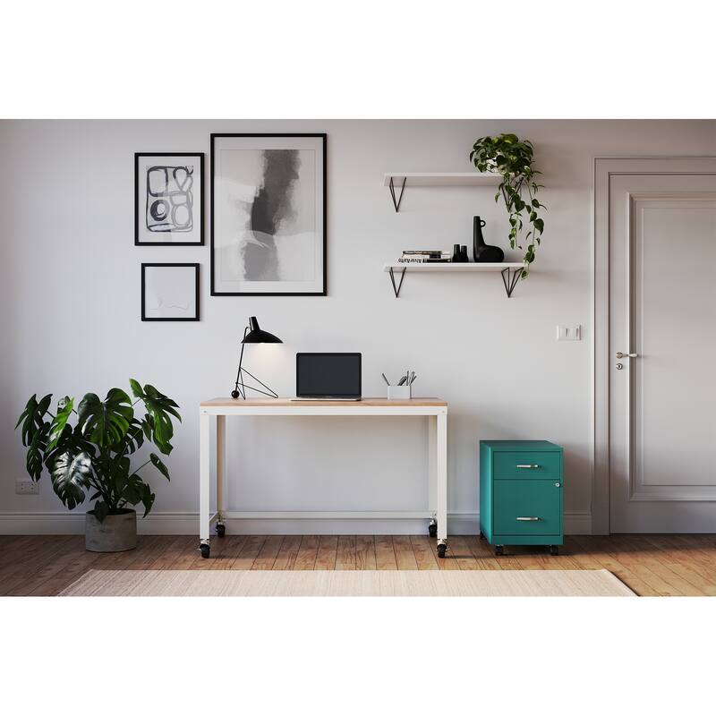 Space Solutions 18" Deep 2 Drawer Letter Width Mobile Vertical File Cabinet with Accessory Drawer