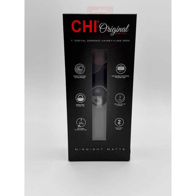 CHI Original Digital Hairstyling Iron 1" and 1875 Series Ionic Compact Hair Dryer Set