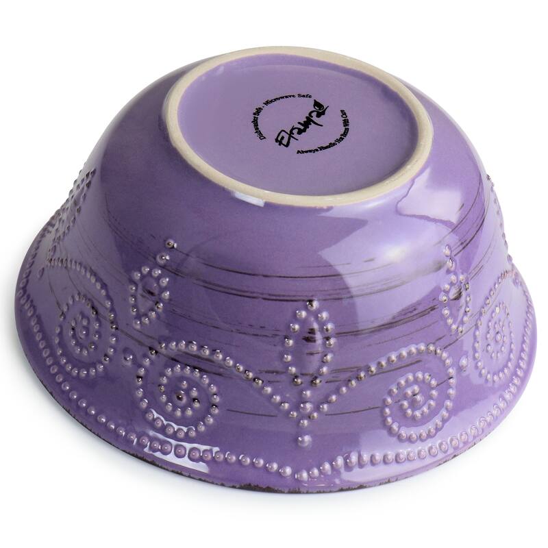 Wolverhampton 16 Piece Ornate Stoneware Dinnerware Set in Lavender